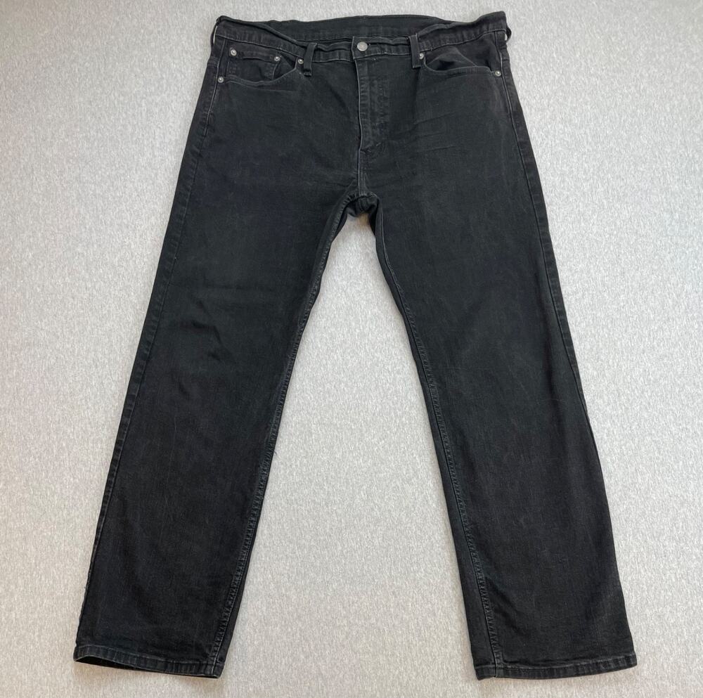 Levis 569 Jeans Mens Black 38 x 32 Cotton Blend Stretch Loose Straight